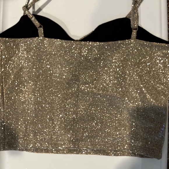 ORIGINALITY LA LA LAN CROP TOP M  SHIMMER  Y2K INSPIRED NWT ADJ STRAP   USA - Picture 3 of 16